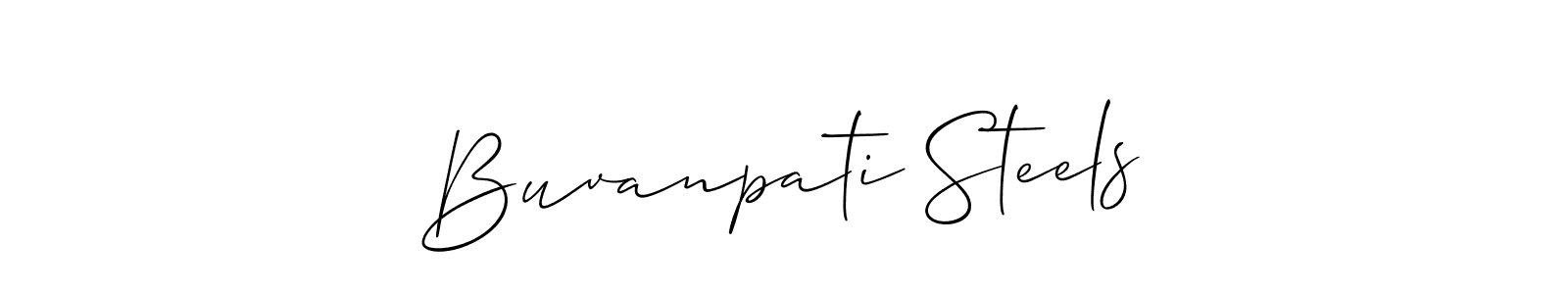 Use a signature maker to create a handwritten signature online. With this signature software, you can design (Allison_Script) your own signature for name Buvanpati Steels. Buvanpati Steels signature style 2 images and pictures png