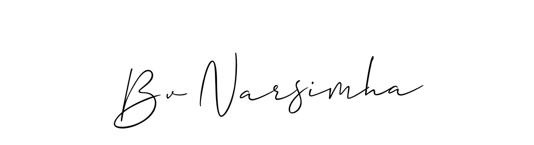 Make a beautiful signature design for name Bv Narsimha. With this signature (Allison_Script) style, you can create a handwritten signature for free. Bv Narsimha signature style 2 images and pictures png