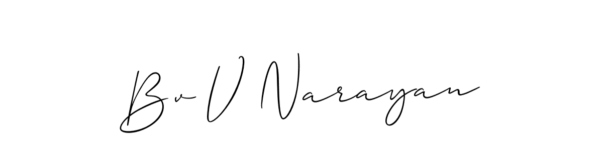 You should practise on your own different ways (Allison_Script) to write your name (Bv V Narayan) in signature. don't let someone else do it for you. Bv V Narayan signature style 2 images and pictures png