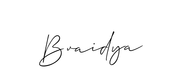 Make a beautiful signature design for name Bvaidya. With this signature (Allison_Script) style, you can create a handwritten signature for free. Bvaidya signature style 2 images and pictures png