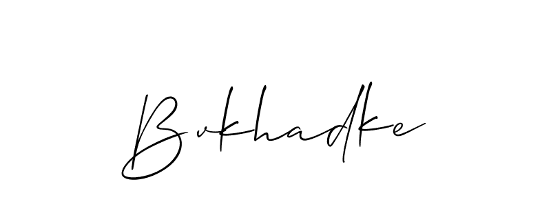 The best way (Allison_Script) to make a short signature is to pick only two or three words in your name. The name Bvkhadke include a total of six letters. For converting this name. Bvkhadke signature style 2 images and pictures png