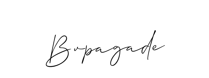 The best way (Allison_Script) to make a short signature is to pick only two or three words in your name. The name Bvpagade include a total of six letters. For converting this name. Bvpagade signature style 2 images and pictures png