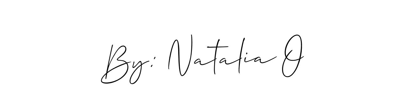 Use a signature maker to create a handwritten signature online. With this signature software, you can design (Allison_Script) your own signature for name By: Natalia O. By: Natalia O signature style 2 images and pictures png