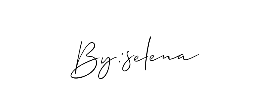 How to make By:selena signature? Allison_Script is a professional autograph style. Create handwritten signature for By:selena name. By:selena signature style 2 images and pictures png