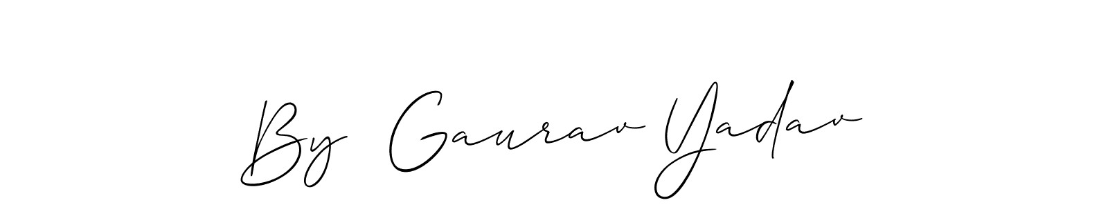 The best way (Allison_Script) to make a short signature is to pick only two or three words in your name. The name By  Gaurav Yadav include a total of six letters. For converting this name. By  Gaurav Yadav signature style 2 images and pictures png