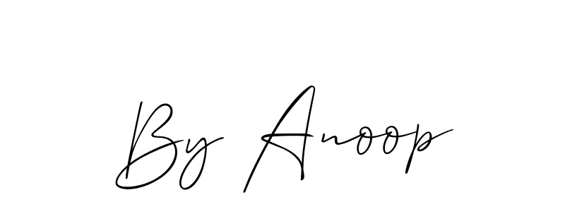 The best way (Allison_Script) to make a short signature is to pick only two or three words in your name. The name By Anoop include a total of six letters. For converting this name. By Anoop signature style 2 images and pictures png
