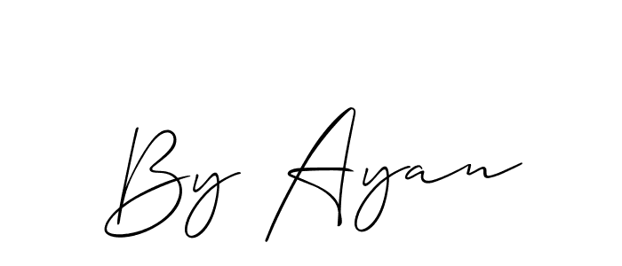 Design your own signature with our free online signature maker. With this signature software, you can create a handwritten (Allison_Script) signature for name By Ayan. By Ayan signature style 2 images and pictures png