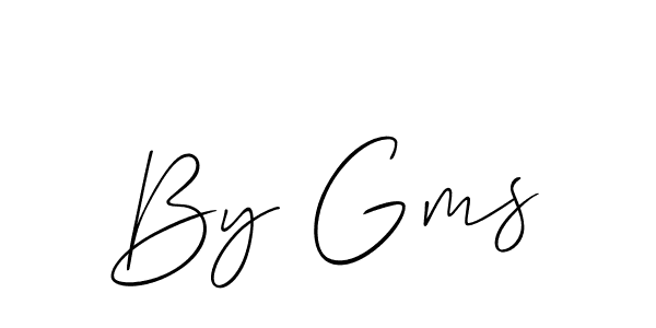 Create a beautiful signature design for name By Gms. With this signature (Allison_Script) fonts, you can make a handwritten signature for free. By Gms signature style 2 images and pictures png