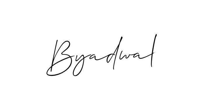 Byadwal stylish signature style. Best Handwritten Sign (Allison_Script) for my name. Handwritten Signature Collection Ideas for my name Byadwal. Byadwal signature style 2 images and pictures png