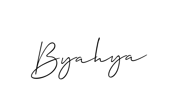 How to make Byahya signature? Allison_Script is a professional autograph style. Create handwritten signature for Byahya name. Byahya signature style 2 images and pictures png