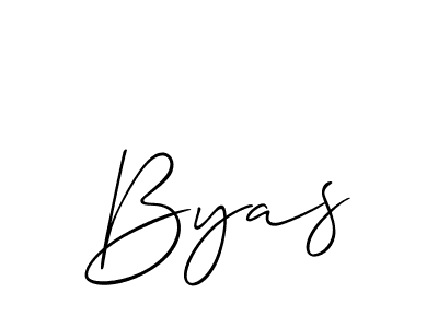 How to make Byas signature? Allison_Script is a professional autograph style. Create handwritten signature for Byas name. Byas signature style 2 images and pictures png