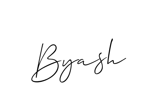 Make a beautiful signature design for name Byash. With this signature (Allison_Script) style, you can create a handwritten signature for free. Byash signature style 2 images and pictures png