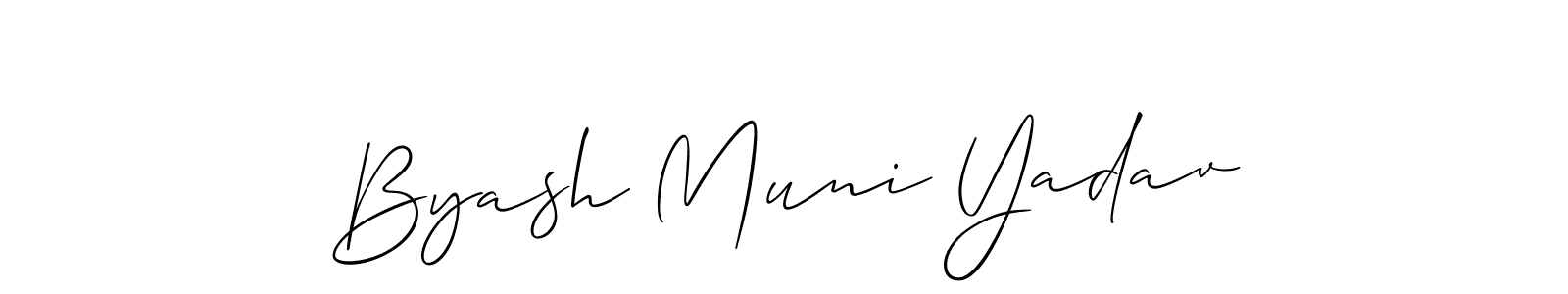 Similarly Allison_Script is the best handwritten signature design. Signature creator online .You can use it as an online autograph creator for name Byash Muni Yadav. Byash Muni Yadav signature style 2 images and pictures png