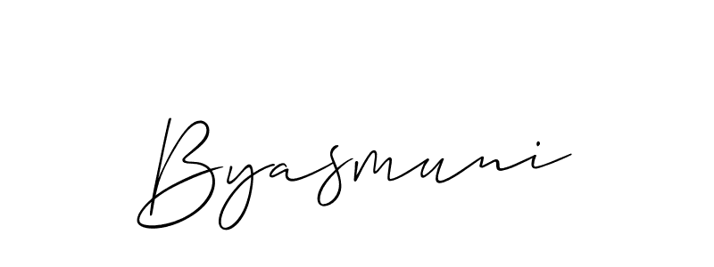 How to make Byasmuni signature? Allison_Script is a professional autograph style. Create handwritten signature for Byasmuni name. Byasmuni signature style 2 images and pictures png