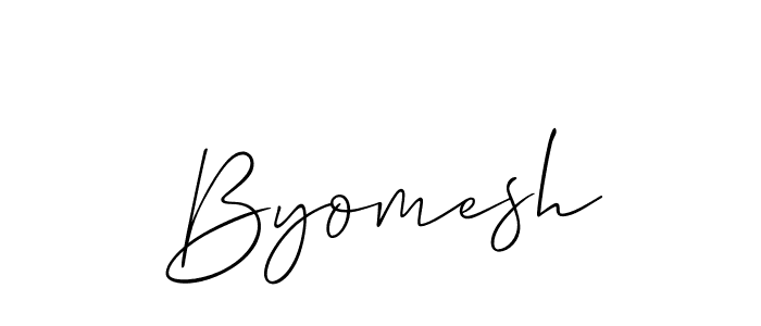 Allison_Script is a professional signature style that is perfect for those who want to add a touch of class to their signature. It is also a great choice for those who want to make their signature more unique. Get Byomesh name to fancy signature for free. Byomesh signature style 2 images and pictures png