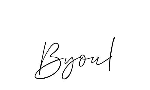 You can use this online signature creator to create a handwritten signature for the name Byoul. This is the best online autograph maker. Byoul signature style 2 images and pictures png