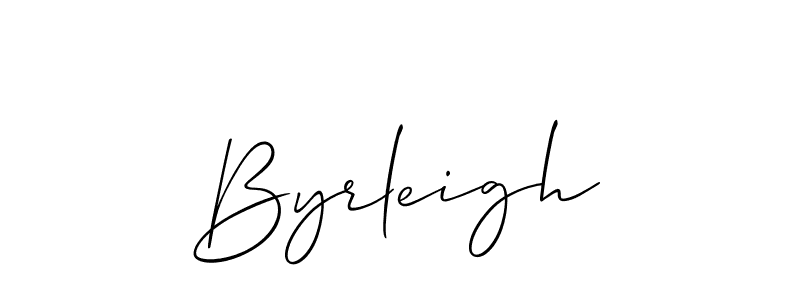 Make a beautiful signature design for name Byrleigh. With this signature (Allison_Script) style, you can create a handwritten signature for free. Byrleigh signature style 2 images and pictures png