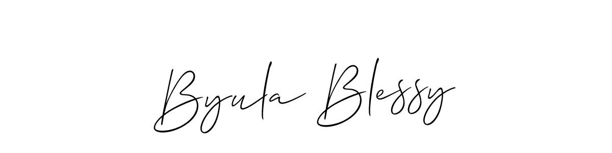 Also You can easily find your signature by using the search form. We will create Byula Blessy name handwritten signature images for you free of cost using Allison_Script sign style. Byula Blessy signature style 2 images and pictures png