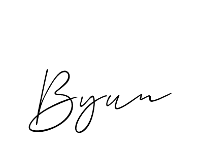 Byun stylish signature style. Best Handwritten Sign (Allison_Script) for my name. Handwritten Signature Collection Ideas for my name Byun. Byun signature style 2 images and pictures png