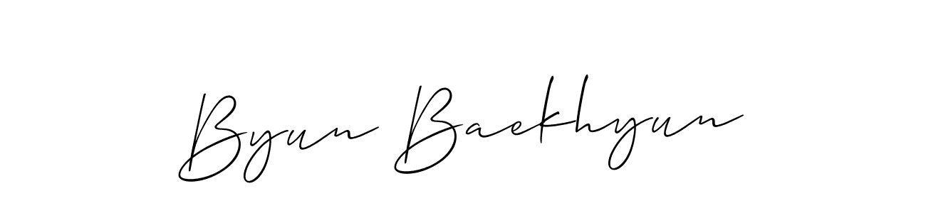It looks lik you need a new signature style for name Byun Baekhyun. Design unique handwritten (Allison_Script) signature with our free signature maker in just a few clicks. Byun Baekhyun signature style 2 images and pictures png