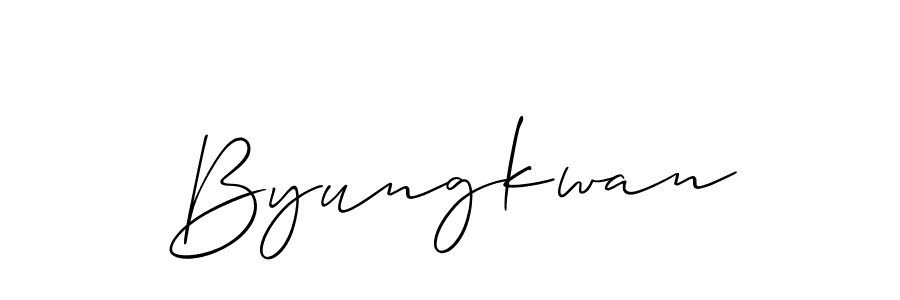Design your own signature with our free online signature maker. With this signature software, you can create a handwritten (Allison_Script) signature for name Byungkwan. Byungkwan signature style 2 images and pictures png