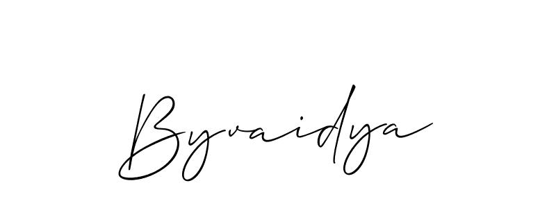 Once you've used our free online signature maker to create your best signature Allison_Script style, it's time to enjoy all of the benefits that Byvaidya name signing documents. Byvaidya signature style 2 images and pictures png