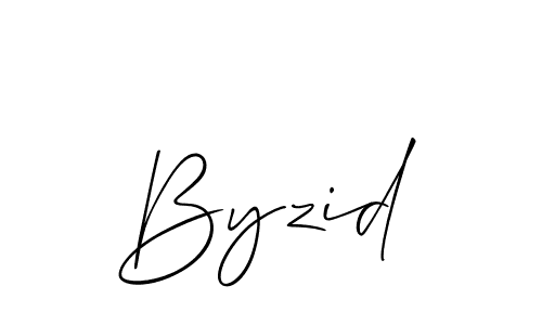 Use a signature maker to create a handwritten signature online. With this signature software, you can design (Allison_Script) your own signature for name Byzid. Byzid signature style 2 images and pictures png