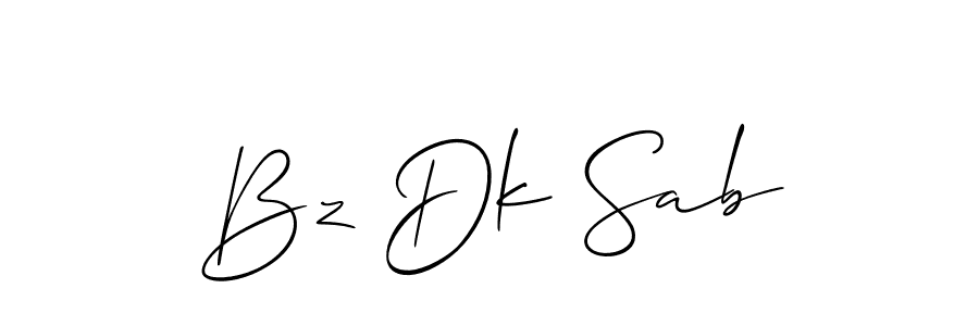 Use a signature maker to create a handwritten signature online. With this signature software, you can design (Allison_Script) your own signature for name Bz Dk Sab. Bz Dk Sab signature style 2 images and pictures png
