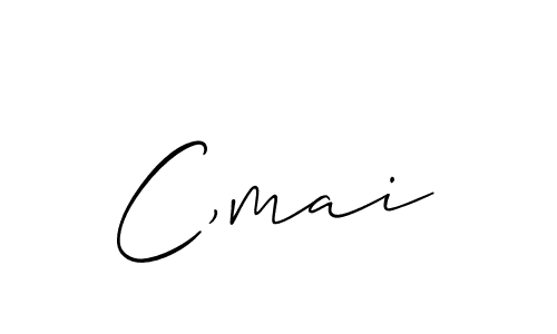Design your own signature with our free online signature maker. With this signature software, you can create a handwritten (Allison_Script) signature for name C,mai. C,mai signature style 2 images and pictures png