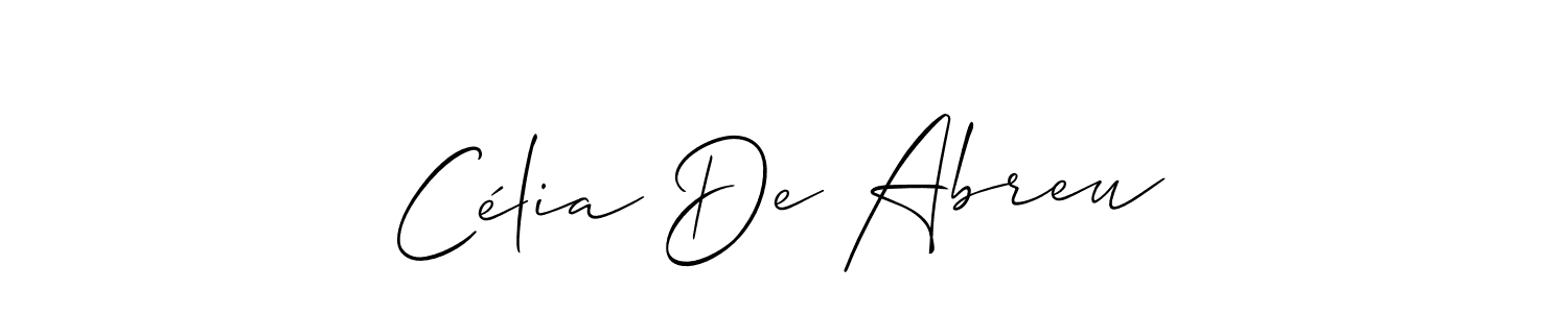 It looks lik you need a new signature style for name Célia De Abreu. Design unique handwritten (Allison_Script) signature with our free signature maker in just a few clicks. Célia De Abreu signature style 2 images and pictures png