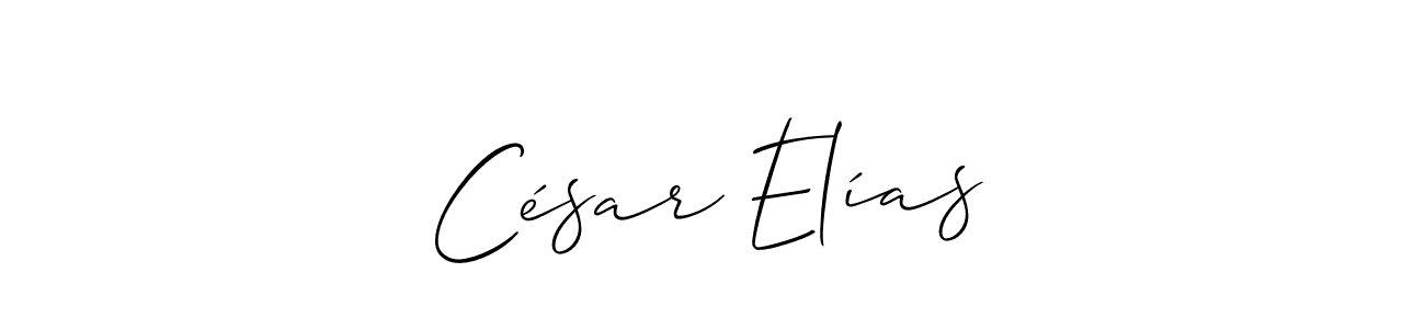 The best way (Allison_Script) to make a short signature is to pick only two or three words in your name. The name César Elías include a total of six letters. For converting this name. César Elías signature style 2 images and pictures png