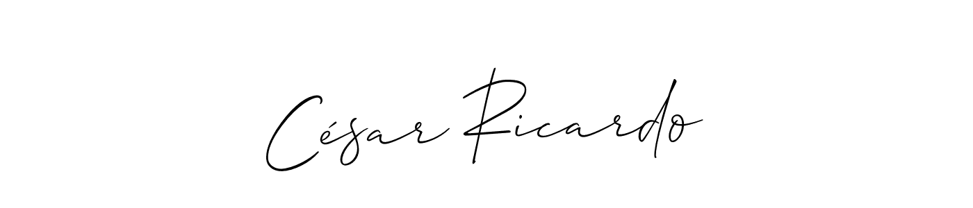 How to make César Ricardo name signature. Use Allison_Script style for creating short signs online. This is the latest handwritten sign. César Ricardo signature style 2 images and pictures png