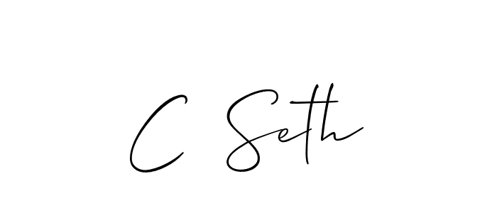Use a signature maker to create a handwritten signature online. With this signature software, you can design (Allison_Script) your own signature for name C  Seth. C  Seth signature style 2 images and pictures png