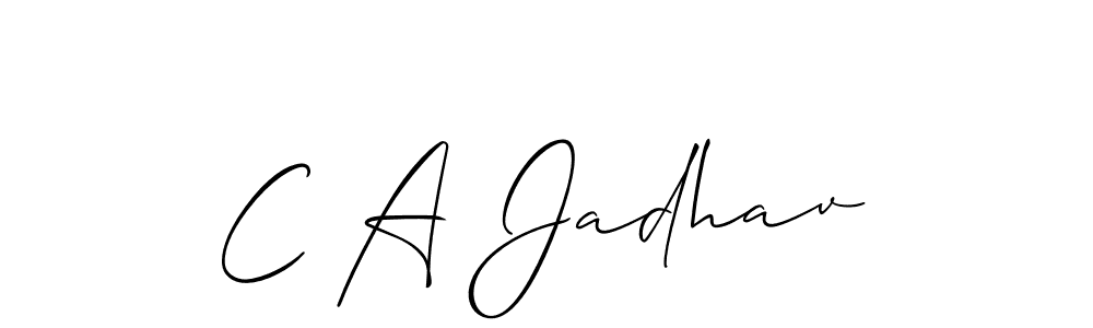 Design your own signature with our free online signature maker. With this signature software, you can create a handwritten (Allison_Script) signature for name C A Jadhav. C A Jadhav signature style 2 images and pictures png