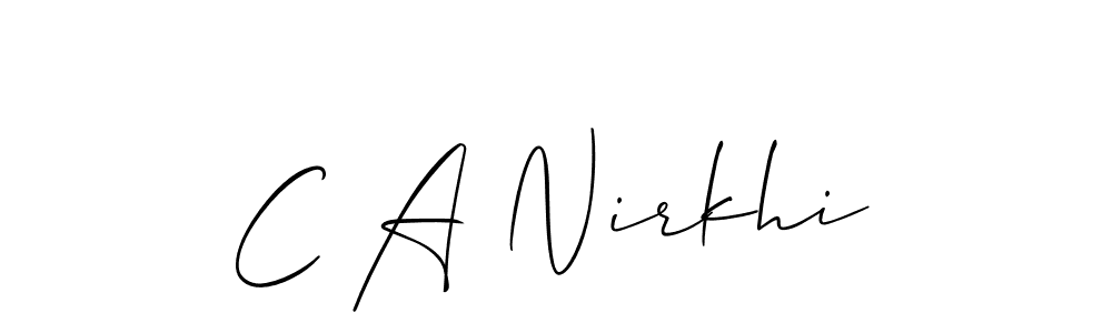 You should practise on your own different ways (Allison_Script) to write your name (C A Nirkhi) in signature. don't let someone else do it for you. C A Nirkhi signature style 2 images and pictures png