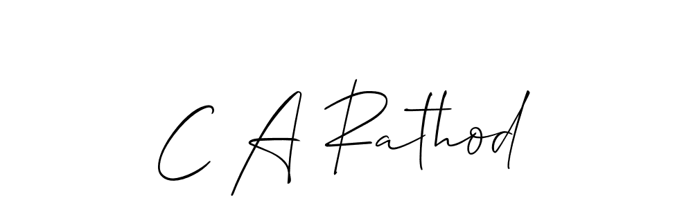 Make a short C A Rathod signature style. Manage your documents anywhere anytime using Allison_Script. Create and add eSignatures, submit forms, share and send files easily. C A Rathod signature style 2 images and pictures png