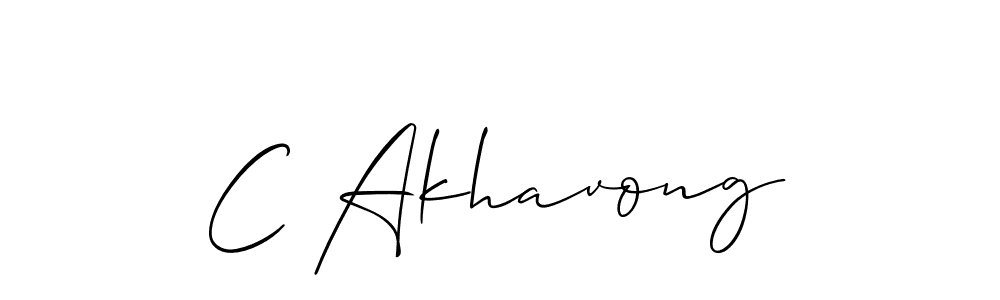 Design your own signature with our free online signature maker. With this signature software, you can create a handwritten (Allison_Script) signature for name C Akhavong. C Akhavong signature style 2 images and pictures png