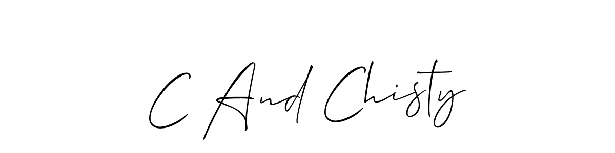 Create a beautiful signature design for name C And Chisty. With this signature (Allison_Script) fonts, you can make a handwritten signature for free. C And Chisty signature style 2 images and pictures png