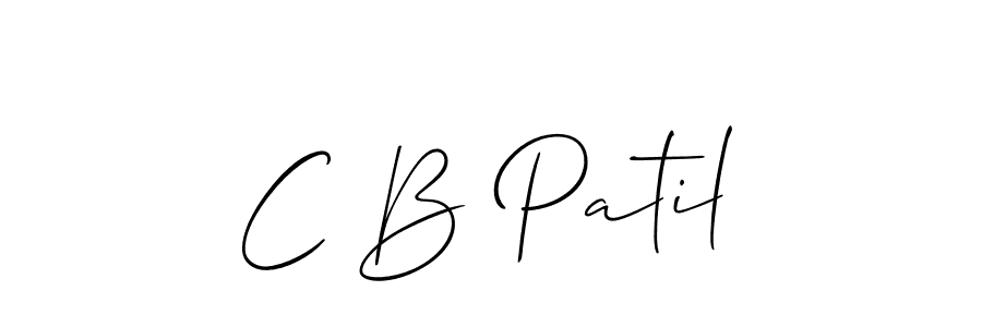 The best way (Allison_Script) to make a short signature is to pick only two or three words in your name. The name C B Patil include a total of six letters. For converting this name. C B Patil signature style 2 images and pictures png