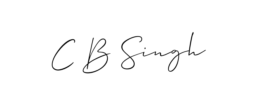 The best way (Allison_Script) to make a short signature is to pick only two or three words in your name. The name C B Singh include a total of six letters. For converting this name. C B Singh signature style 2 images and pictures png