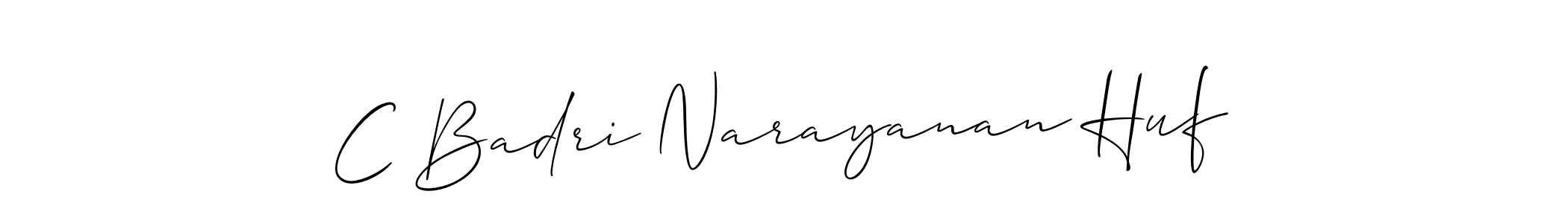 Make a beautiful signature design for name C Badri Narayanan Huf. With this signature (Allison_Script) style, you can create a handwritten signature for free. C Badri Narayanan Huf signature style 2 images and pictures png