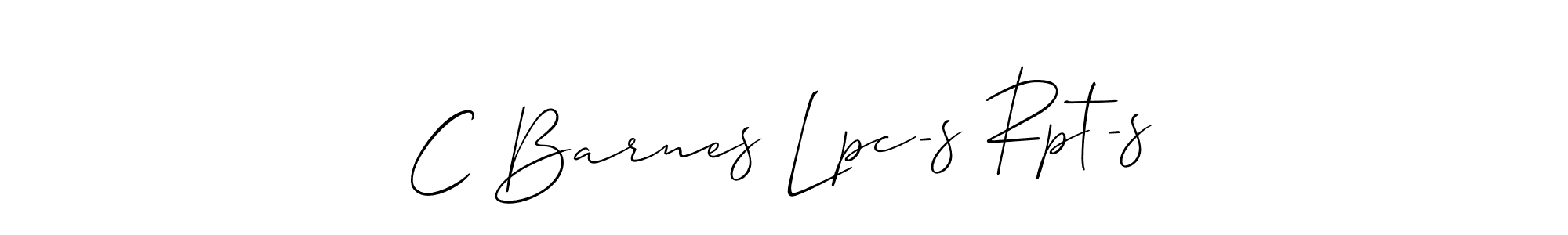 You should practise on your own different ways (Allison_Script) to write your name (C Barnes Lpc-s Rpt-s) in signature. don't let someone else do it for you. C Barnes Lpc-s Rpt-s signature style 2 images and pictures png