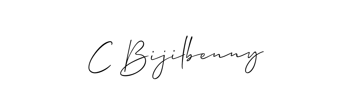 The best way (Allison_Script) to make a short signature is to pick only two or three words in your name. The name C Bijilbenny include a total of six letters. For converting this name. C Bijilbenny signature style 2 images and pictures png