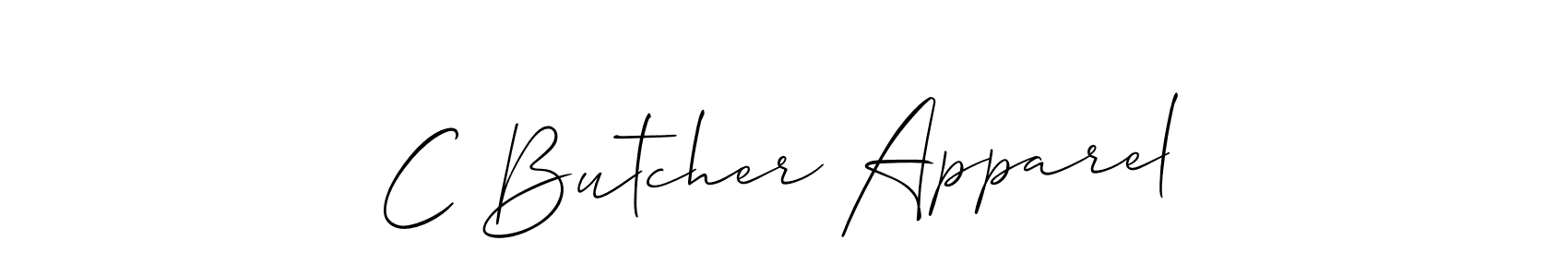 Create a beautiful signature design for name C Butcher Apparel. With this signature (Allison_Script) fonts, you can make a handwritten signature for free. C Butcher Apparel signature style 2 images and pictures png