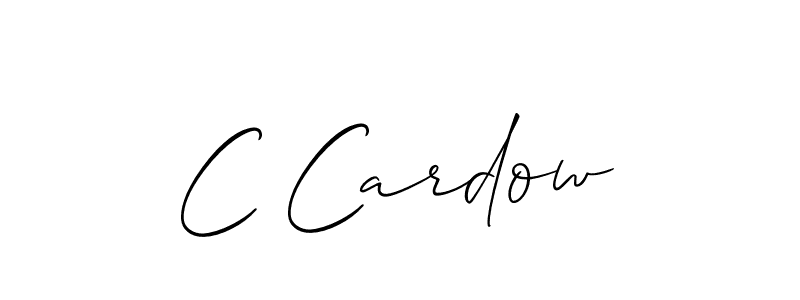How to make C Cardow name signature. Use Allison_Script style for creating short signs online. This is the latest handwritten sign. C Cardow signature style 2 images and pictures png