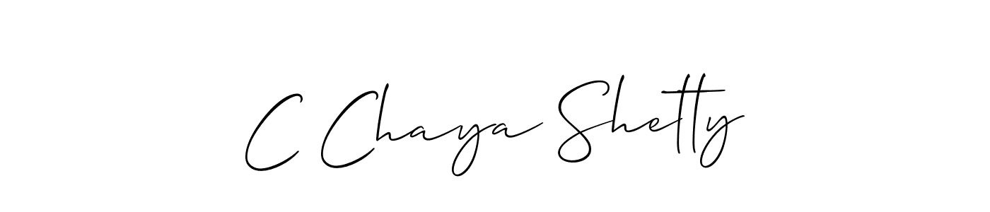 Allison_Script is a professional signature style that is perfect for those who want to add a touch of class to their signature. It is also a great choice for those who want to make their signature more unique. Get C Chaya Shetty name to fancy signature for free. C Chaya Shetty signature style 2 images and pictures png