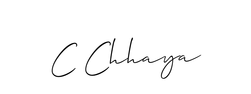 Use a signature maker to create a handwritten signature online. With this signature software, you can design (Allison_Script) your own signature for name C Chhaya. C Chhaya signature style 2 images and pictures png