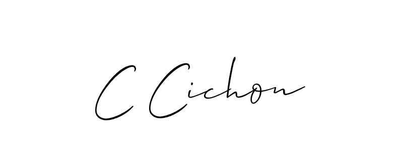 How to Draw C Cichon signature style? Allison_Script is a latest design signature styles for name C Cichon. C Cichon signature style 2 images and pictures png