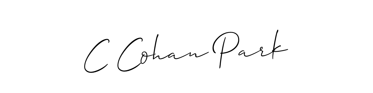 Use a signature maker to create a handwritten signature online. With this signature software, you can design (Allison_Script) your own signature for name C Cohan Park. C Cohan Park signature style 2 images and pictures png