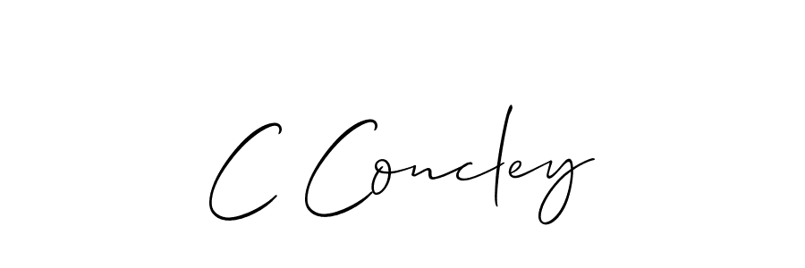 Make a short C Concley signature style. Manage your documents anywhere anytime using Allison_Script. Create and add eSignatures, submit forms, share and send files easily. C Concley signature style 2 images and pictures png